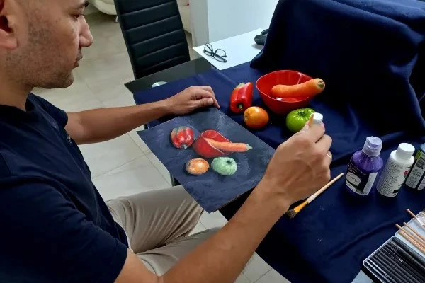 Bodegón vegetales en manchas